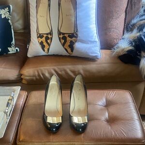 Kate Spade Black Heels with Gold Detail